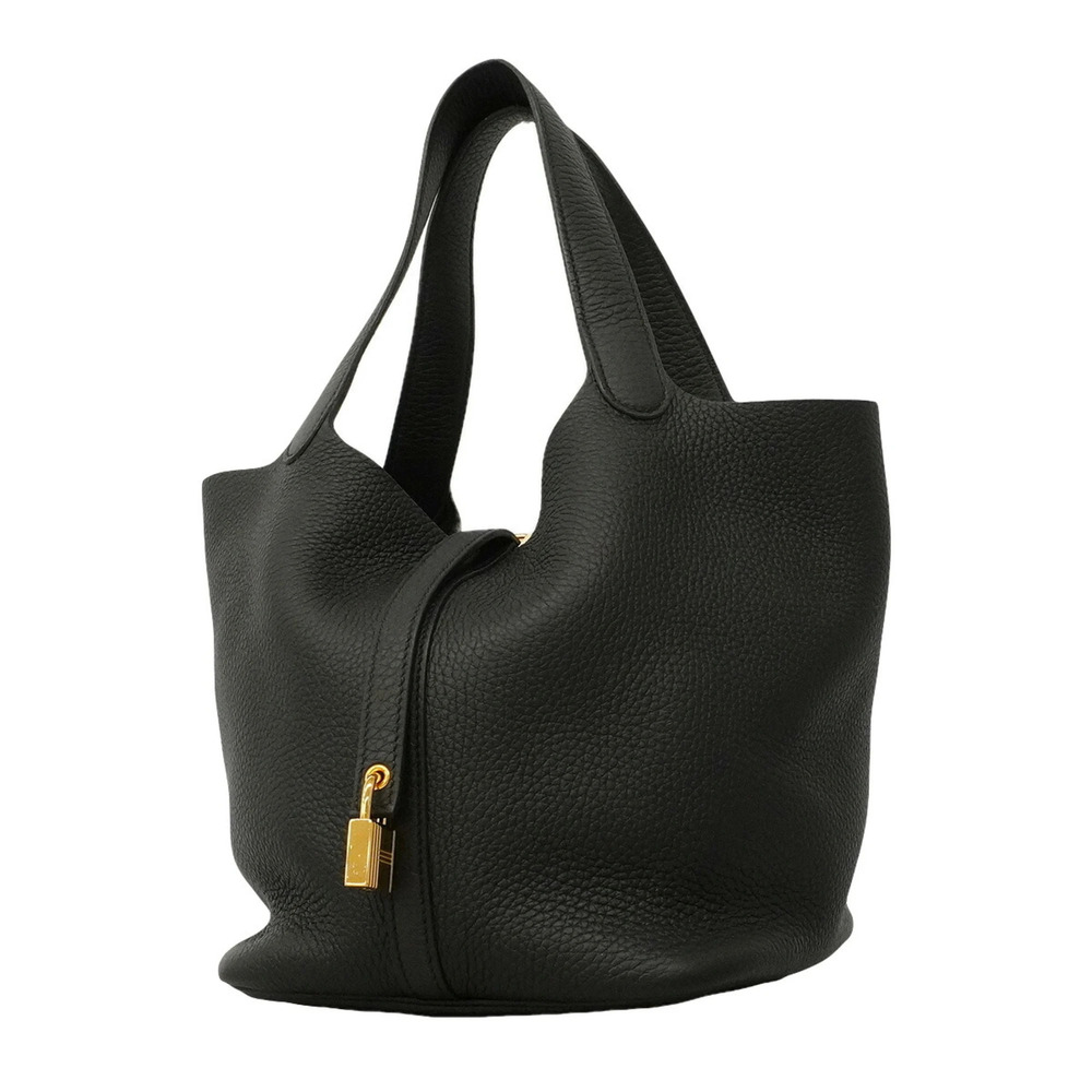 Hermes Picotin Lock MM handbag, Taurillon Clemence leather, black, W stamp, w...
